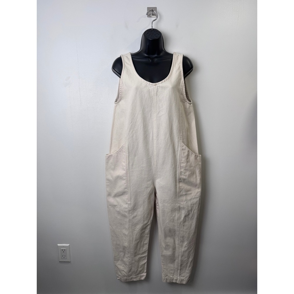 Elizabeth Suzann Women Cream Clyde Jumpsuit Cotton Canvas Bone Minimalist Small